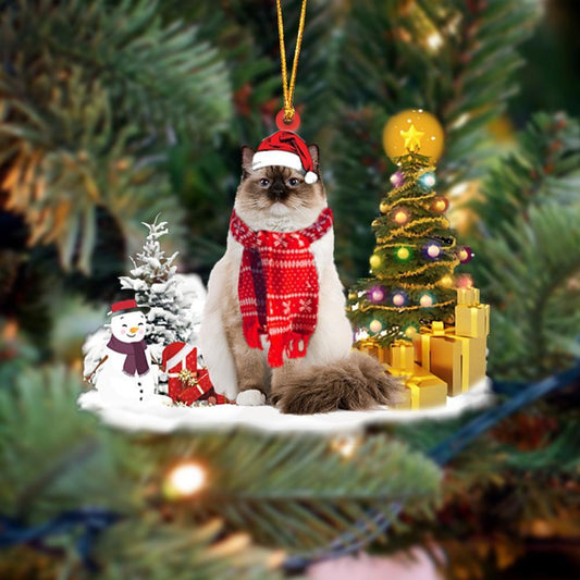 Ragdoll Cat Christmas Tree - Cat Ornament (Printed On Both Sides) 1022