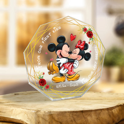 From Our First Kiss - Personalized Couple Mouse Custom Shaped Acrylic Plaque