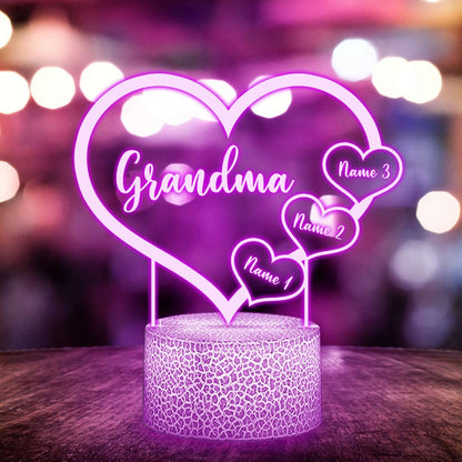 Grandma Heart - Personalized Shaped Plaque Light Base