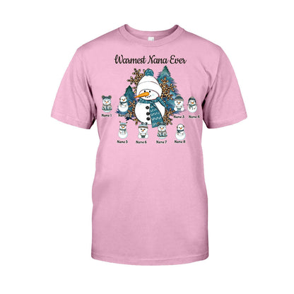 Warmest Grandma Ever - Personalized Christmas  T-shirt and Hoodie