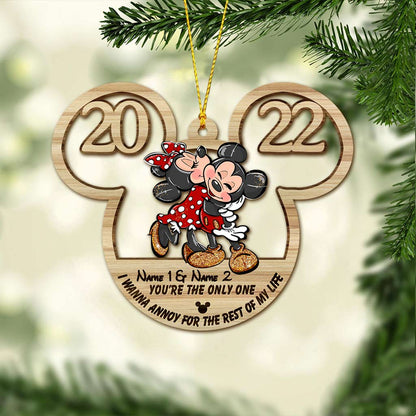 You're The Only One I Want To Annoy - Personalized Christmas Mouse Ornament (Printed On Both Sides)
