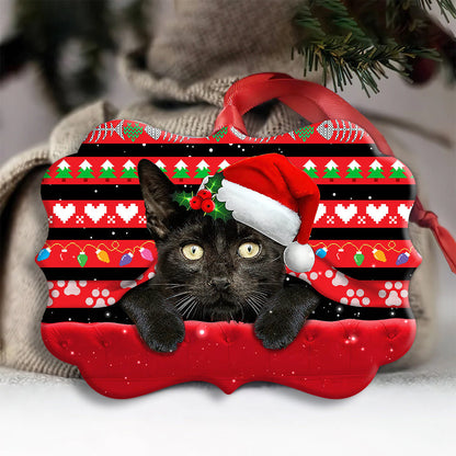 Christmas Black Cat Funny Xmas - Cat Ornament (Printed On Both Sides) 1022