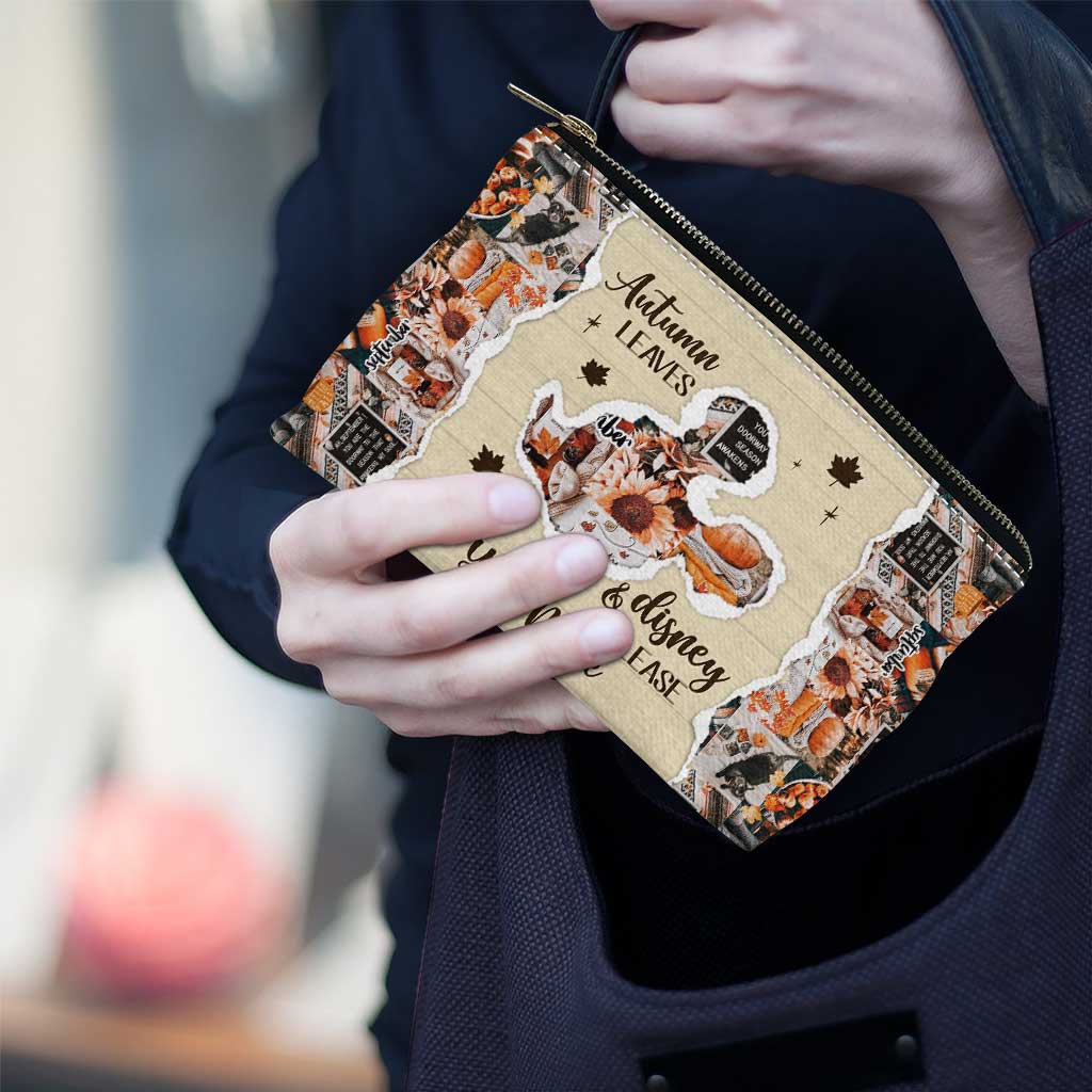 Autumn Leaves And Mouse Ears Please - Personalized Fall Mouse Pouch