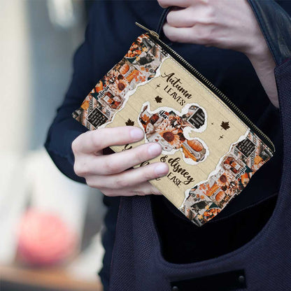 Autumn Leaves And Mouse Ears Please - Personalized Fall Mouse Pouch