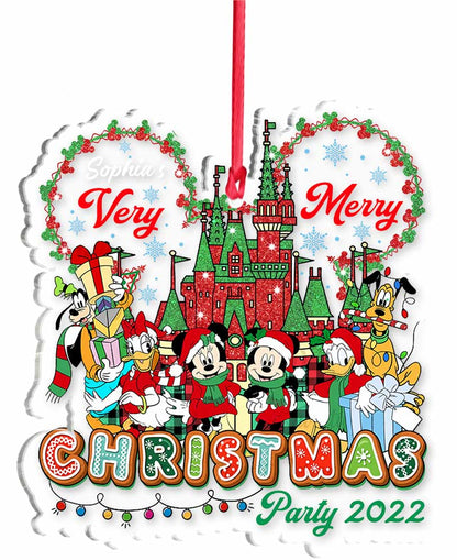 Merry Christmas - Personalized Mouse Transparent Ornament