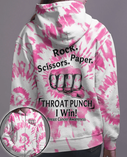 Throat Punch I Win Breast Cancer - Breast Cancer Awareness All Over T-shirt and Hoodie 0822