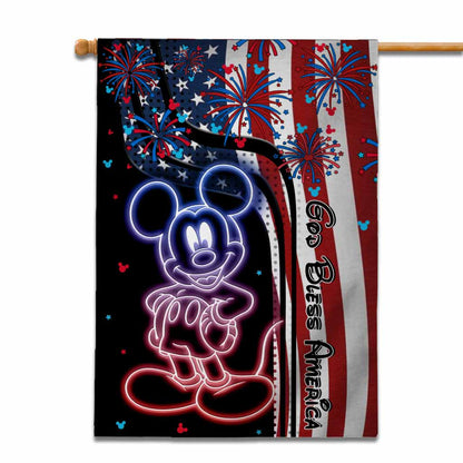 One Nation Under God - Personalized Independence Day Mouse House Flag