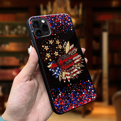 Nana's Flower - Personalized Independence Day Grandma Phone Case