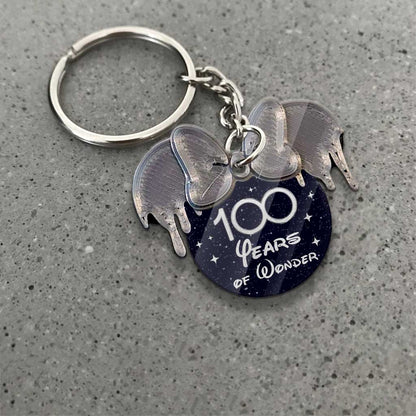 100th Magical - Personalized Mouse Keychain (Printed On Both Sides)