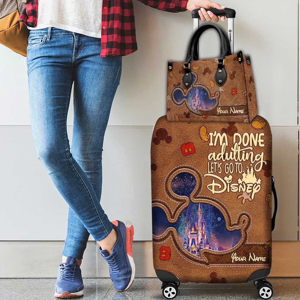 I'm Done Adulting Magic Mouse Ears - Personalized Mouse Leather Handbag & Luggage Cover