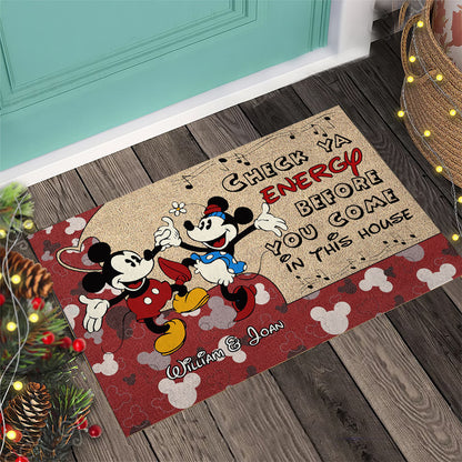 Check Ya Energy - Personalized Couple Mouse Doormat
