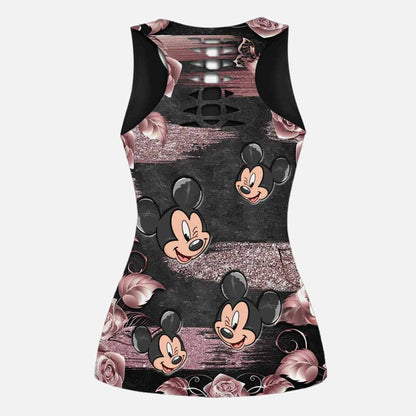 Little Pink Mouse Ears - Personalized Hollow Tank Top and Leggings