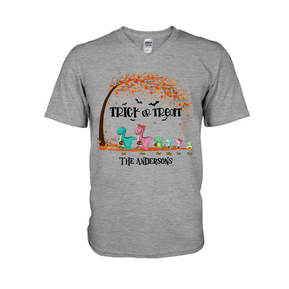 Family Of Dinosaurs - Personalized Halloween Family T-shirt and Hoodie