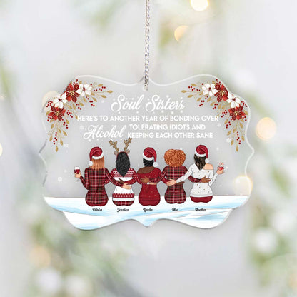 Here's To Another Year Of Bonding Over Alcohol - Personalized Bestie Transparent Ornament