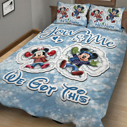 You & Me - Personalized Christmas Mouse Quilt Set
