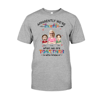 Apparently We're Trouble When We're Together - Personalized Grandma T-shirt and Hoodie