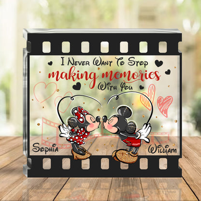 I Never Want To Stop Making Memories With You - Personalized Mouse Custom Shaped Acrylic Plaque