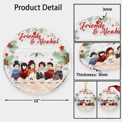 Alcohol Besties - Personalized Christmas Bestie Transparent Ornament