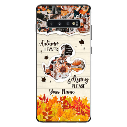 Autumn Leaves And Mouse Ears Please - Personalized Fall Mouse Phone Case