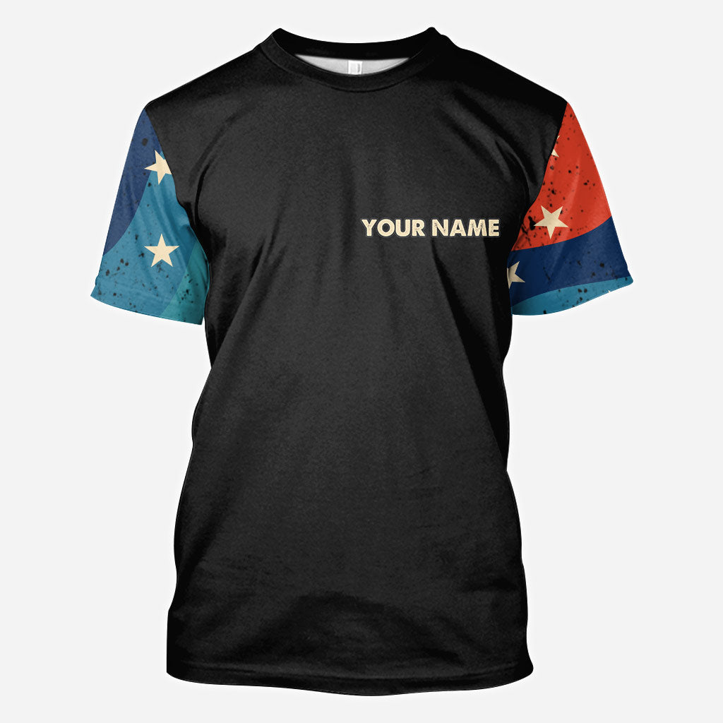 Stars And Stripes - Personalized Independence Day Father All Over T-shirt and Hoodie