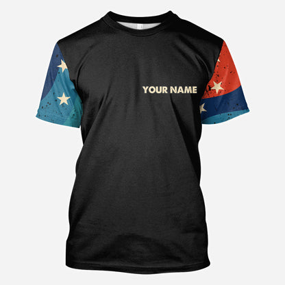 Stars And Stripes - Personalized Independence Day Father All Over T-shirt and Hoodie