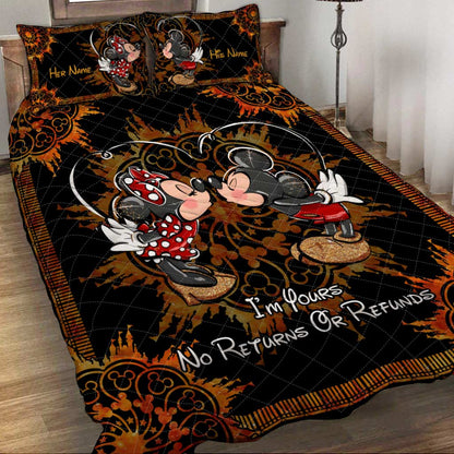 I'm Yours No Returns Or Refunds - Personalized Mouse Quilt Set