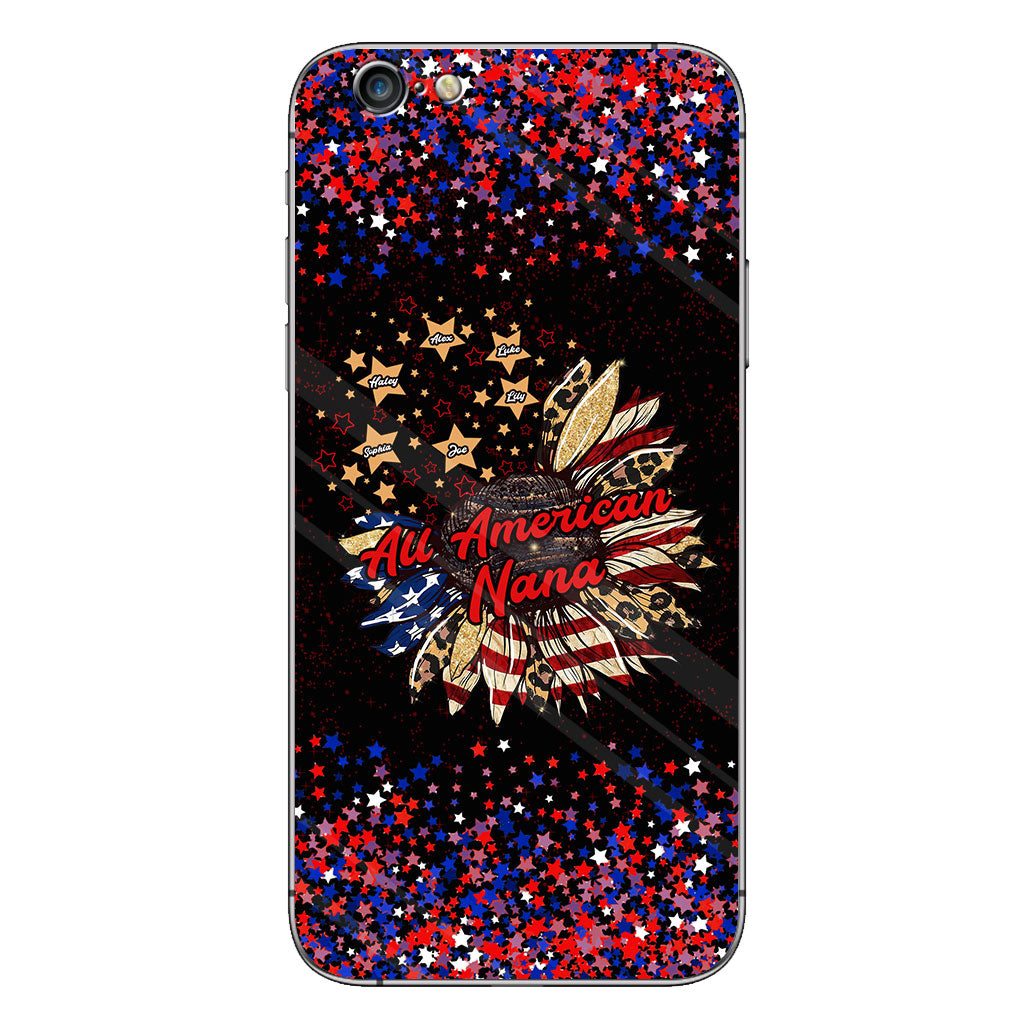 Nana's Flower - Personalized Independence Day Grandma Phone Case