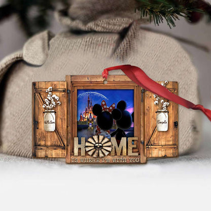 Home Is Where I’m With You - Personalized Christmas Mouse Ornament (Printed On Both Sides)