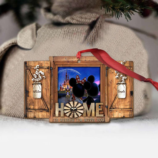 Home Is Where I’m With You - Personalized Christmas Mouse Ornament (Printed On Both Sides)