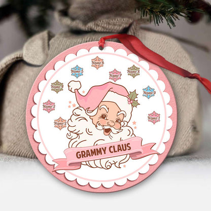 Grammy Claus Lil' Snowflakes - Personalized Christmas Ornament (Printed On Both Sides)