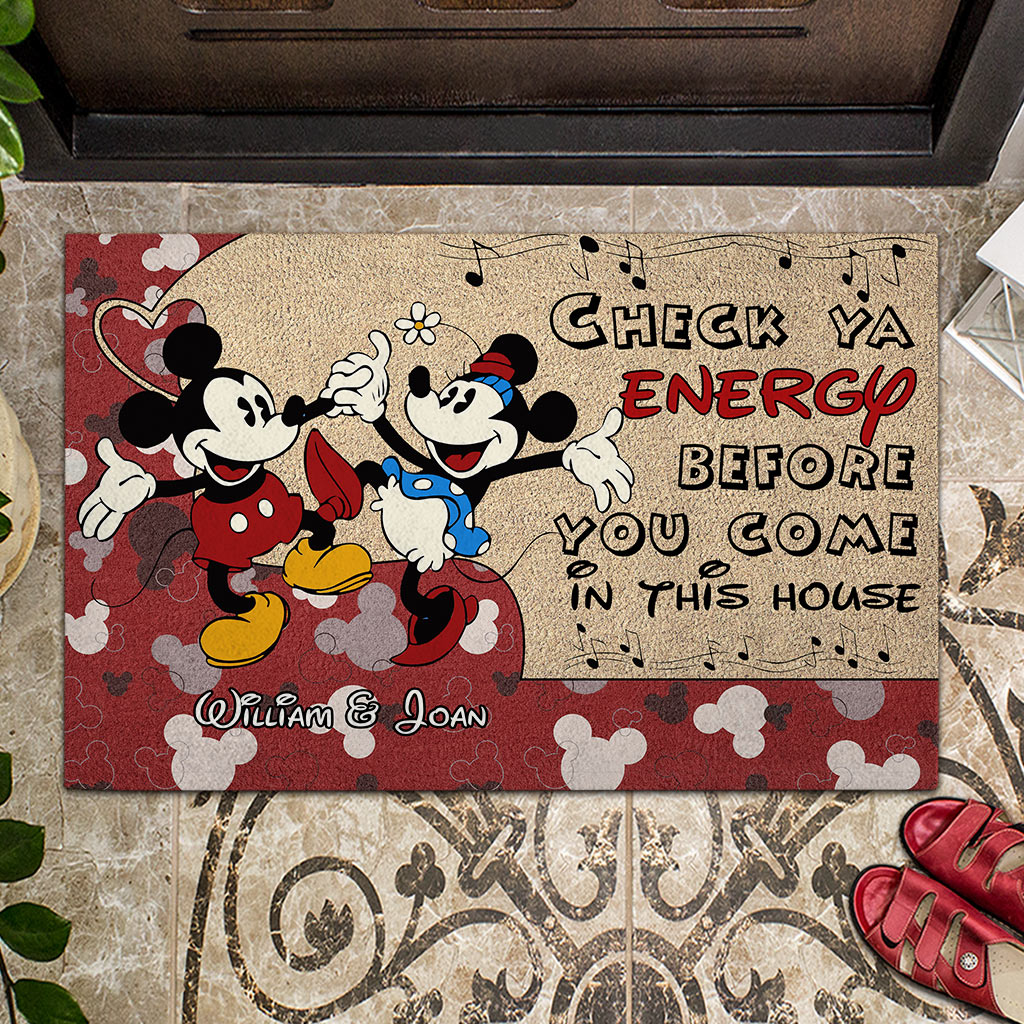 Check Ya Energy - Personalized Couple Mouse Doormat