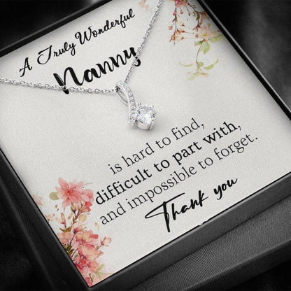 Gift For Nanny Leaving Childminder Gifts Thank You Nanny - Grandma Petite Ribbon Necklace 0921