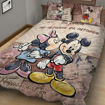 I Am Yours - Personalized Couple Mouse Quilt Set