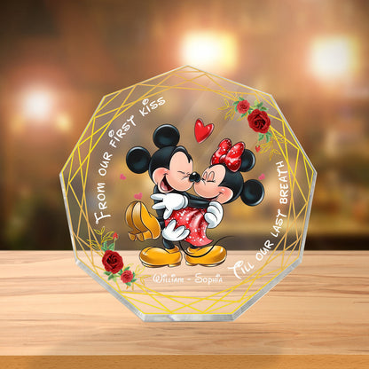 From Our First Kiss - Personalized Couple Mouse Custom Shaped Acrylic Plaque