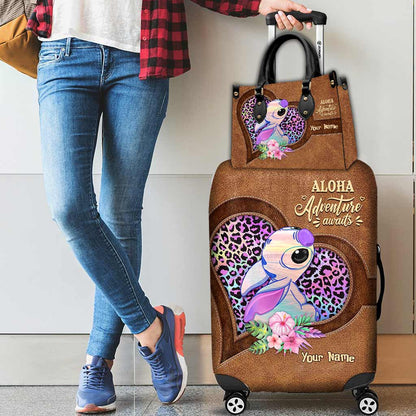Aloha Adventure Awaits - Personalized Ohana Leather Handbag & Luggage Cover