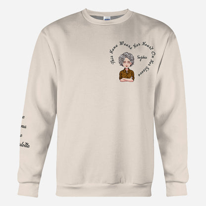 This Nana Wears Her Heart - Personalized Mother's Day Grandma All Over Hoodie