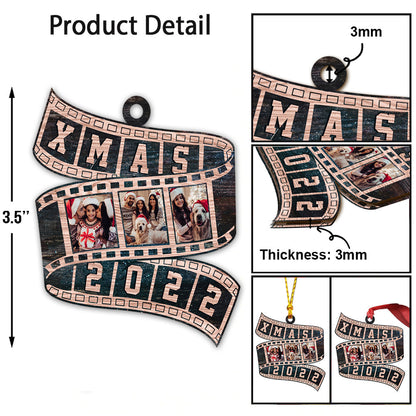 Family Film Roll Christmas 2022 - Personalized Christmas Family Ornament (Printed On Both Sides)