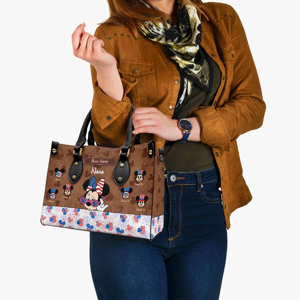 Nana's Magic - Personalized Independence Day Grandma Leather Handbag