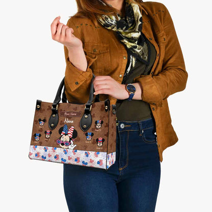 Nana's Magic - Personalized Independence Day Grandma Leather Handbag