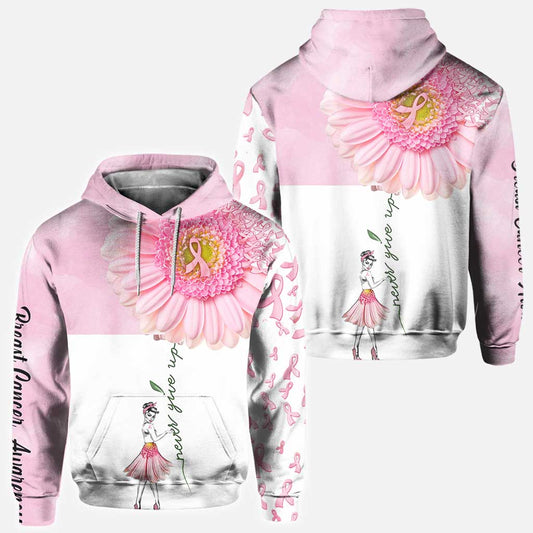 Never Give Up Breast Cancer Awareness All Over T-shirt and Hoodie