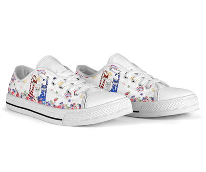 Lovely Cats Independence Day Cat Low Top Shoes 0622
