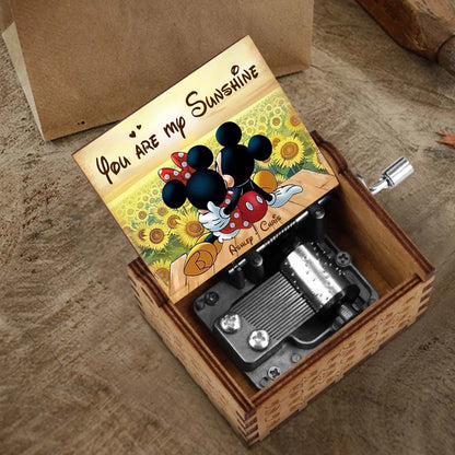 You Are My Sunshine - Personalized Couple Mouse Hand Crank Music Box
