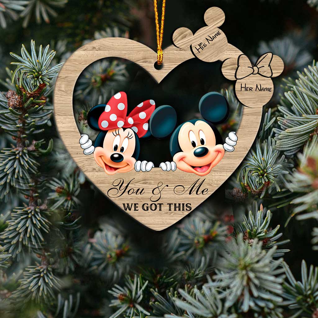 You & Me - Personalized Christmas Mouse Ornament (Printed On Both Sides)