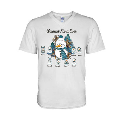 Warmest Grandma Ever - Personalized Christmas  T-shirt and Hoodie