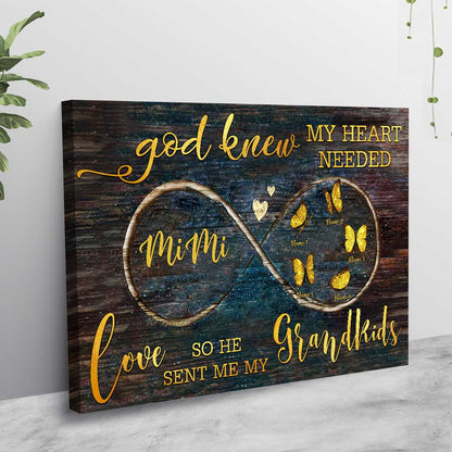 God Knew My Heart Needed Love - Personalized Grandma Poster