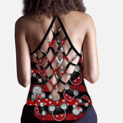 Never Too Old For Magic Mouse Ears - Cross Tank Top With 3D Pattern Print
