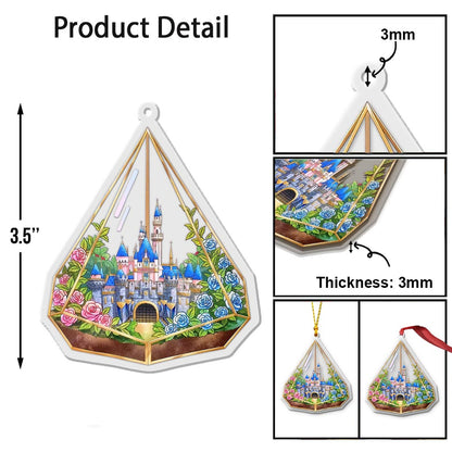 Disneyland Castle - Christmas Mouse Transparent Ornament