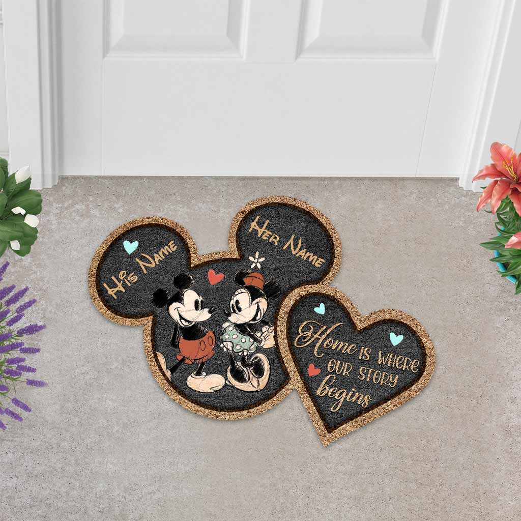 Still Happily Ever After - Personalized Couple Mouse Shaped Doormat