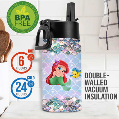 Little Mermaid - Personalized Mouse Kids Water Bottle