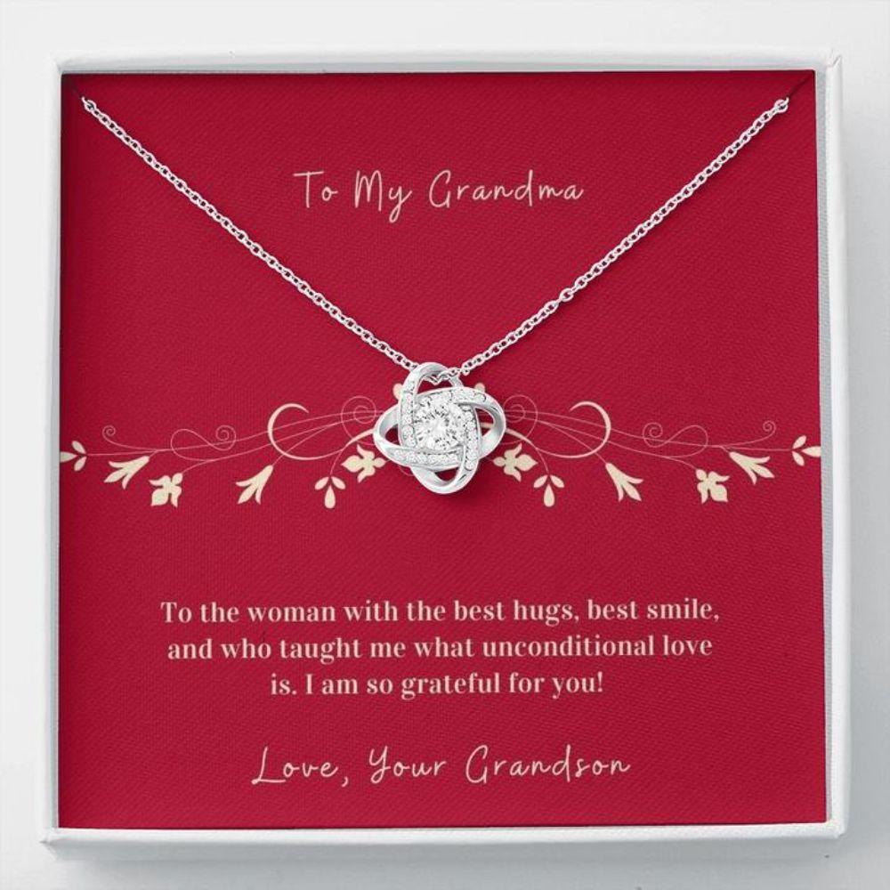 To Grandmother From Grandson Forever Grateful - Grandma Love Knot Necklace 0921